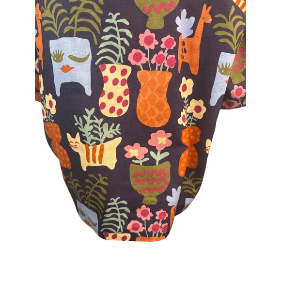 Princess Highway Size 10 Cat Vase Print Top Relaxed Fit Short Sleeve NWT - Picture 9 of 12